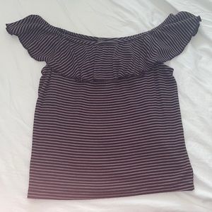 Ruffled off the shoulder shirt